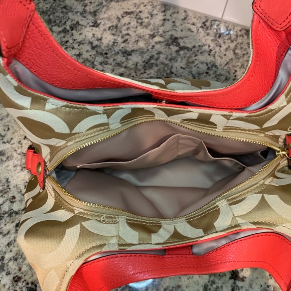 Fabric and Leather Coach Purse - Picture 5 of 8